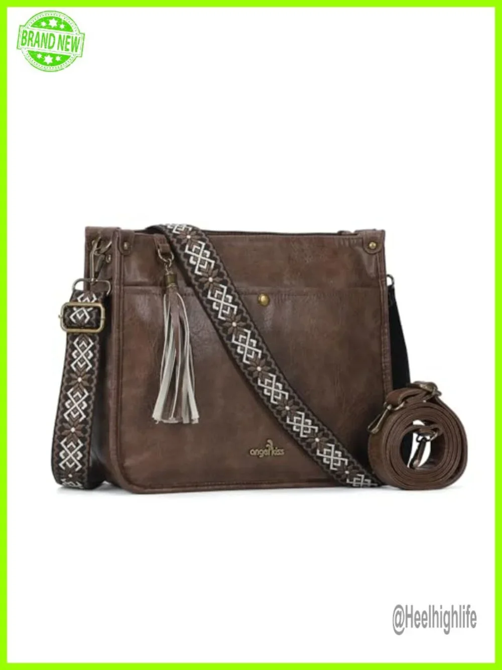 Crossbody Hobo Bag Vegan Leather Tassel Purse Shoulder Handbag with Guitar Strap